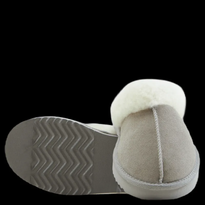 Mols Tamara W Warm Leather Slipper Chateau Gray Grå Discount