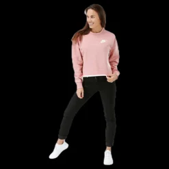 Online Nike Tech Fleece Crew Pink/White Rosa