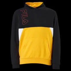 Discount Fila Teens Boys Lupo Blocked Hoody Black-saffron-bright White Flerfärgad
