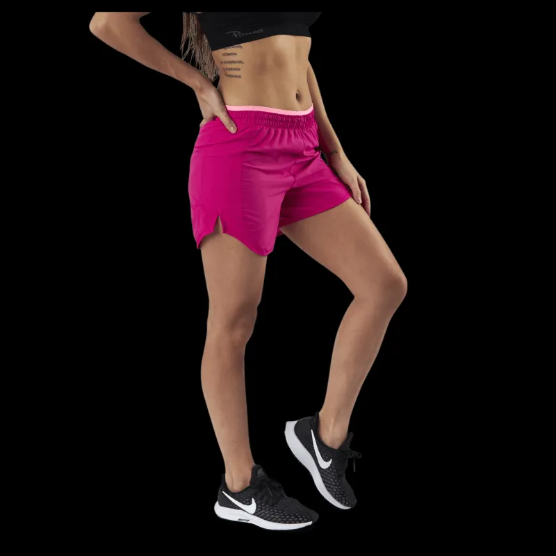 Clearance Nike Tempo Luxe 5" Running Short Silver/Red Rosa