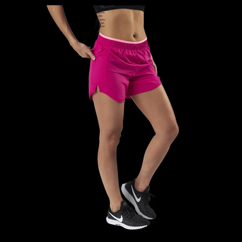 Clearance Nike Tempo Luxe 5" Running Short Silver/Red Rosa