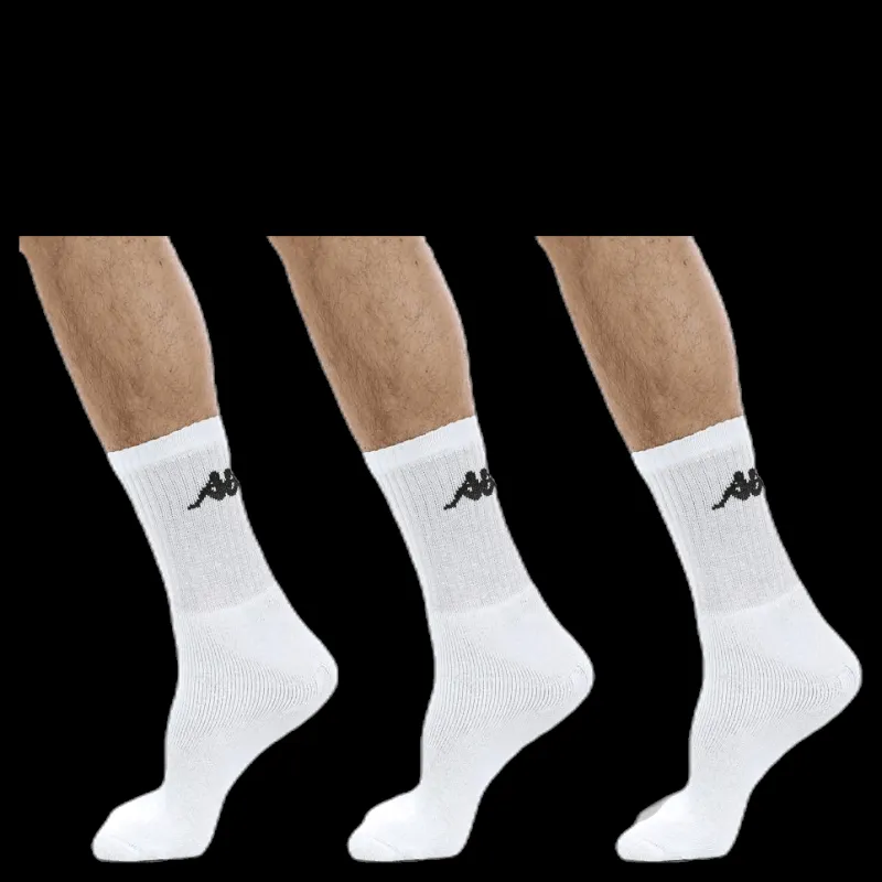 Clearance Kappa Tennis Trisper Socks 3pk White/Black Vit