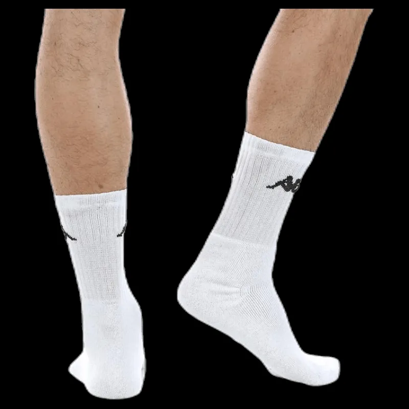 Clearance Kappa Tennis Trisper Socks 3pk White/Black Vit