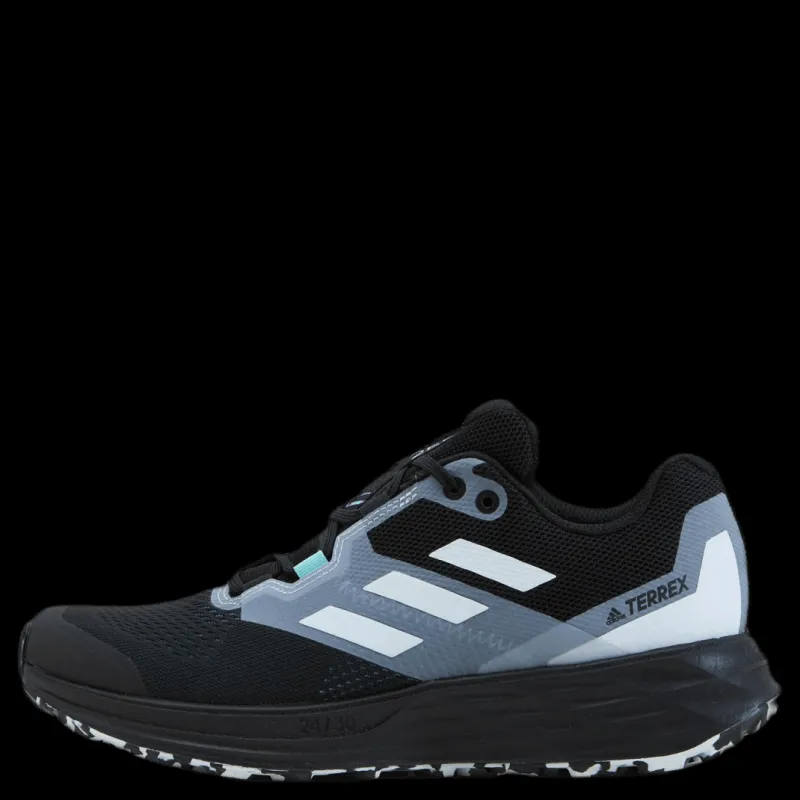 New adidas Terrex Two Flow Trail Running Shoes Core Black / Crystal White / Clear Mint Flerfärgad
