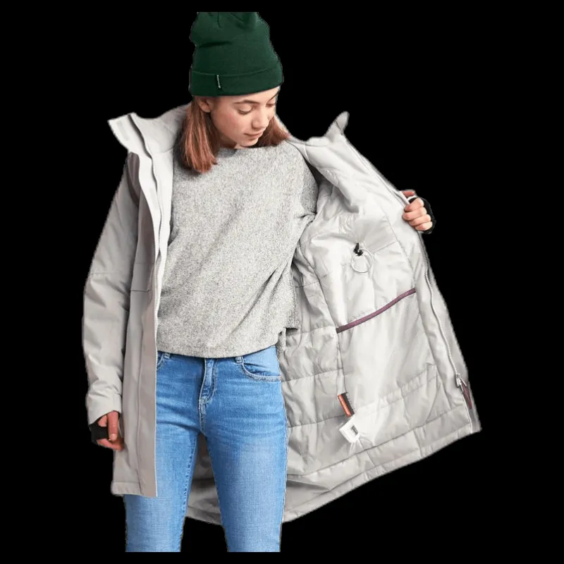 Didriksons Thea Girl's Parka White Vit