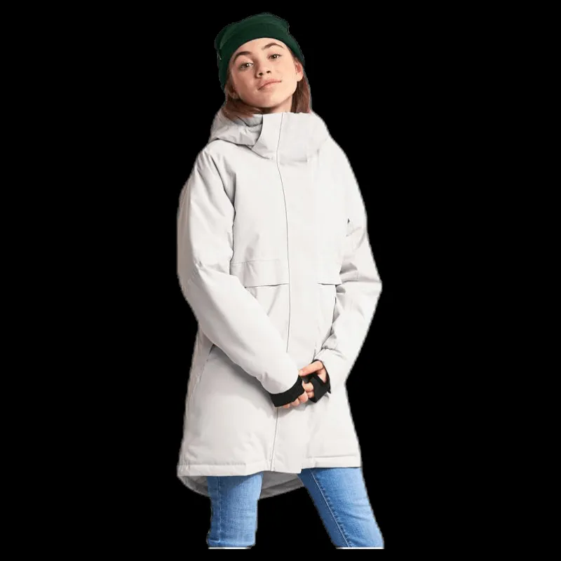 Didriksons Thea Girl's Parka White Vit