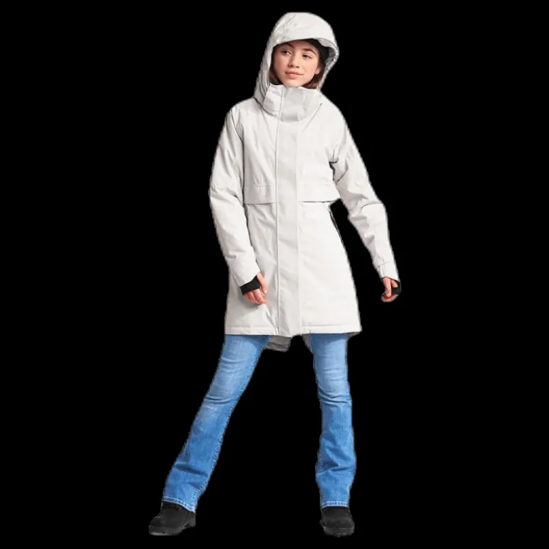 Didriksons Thea Girl's Parka White Vit