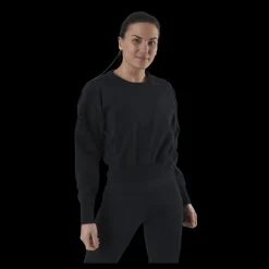 Nike Therma Cropped Fleece LS Crew Black Svart Clearance