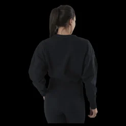 Nike Therma Cropped Fleece LS Crew Black Svart Clearance