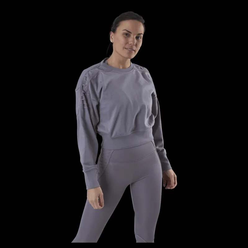 Nike Therma Cropped Fleece LS Crew Purple Lila Hot
