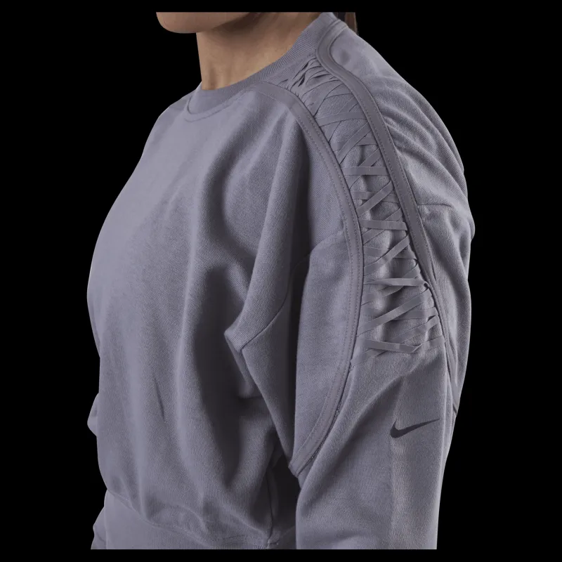 Nike Therma Cropped Fleece LS Crew Purple Lila Hot
