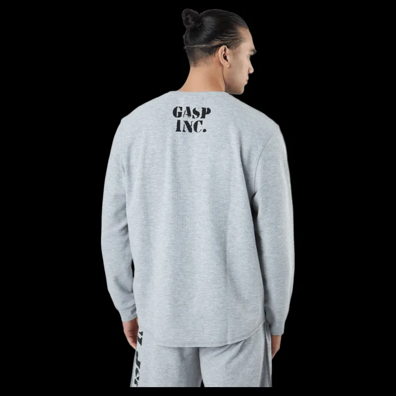 Sale GASP Thermal Gym Sweater Grey Melange Grå