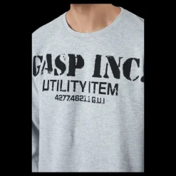 Sale GASP Thermal Gym Sweater Grey Melange Grå