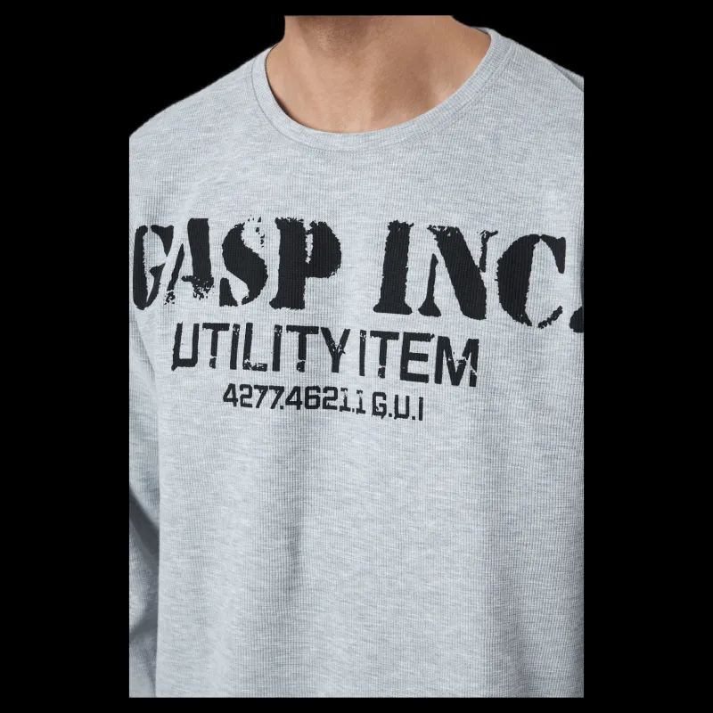 Sale GASP Thermal Gym Sweater Grey Melange Grå
