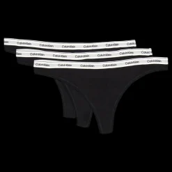 Sale Calvin Klein Thong 3pk Black Svart