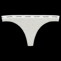 Calvin Klein Thong 3pk Black/white/grey Heather Svart, Grå och Vit