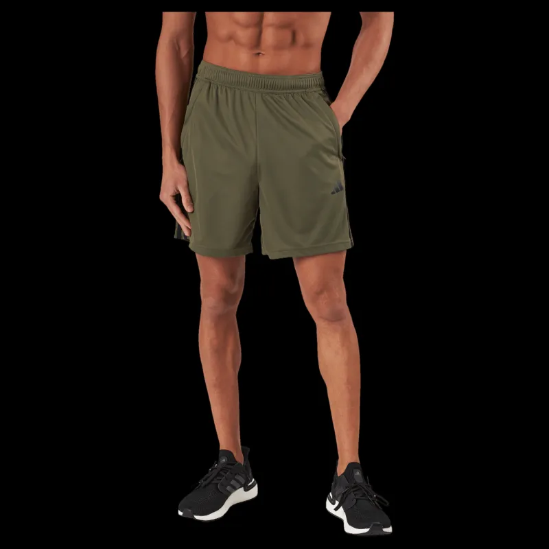 adidas Train Essentials Piqué 3-Stripes Training Shorts Olistr/Black Grön