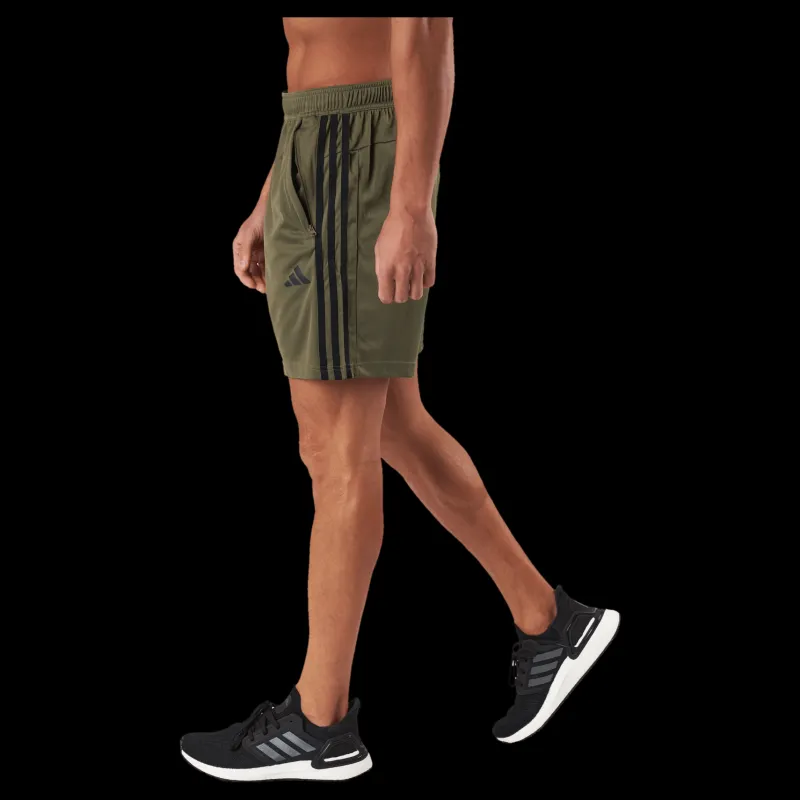 adidas Train Essentials Piqué 3-Stripes Training Shorts Olistr/Black Grön
