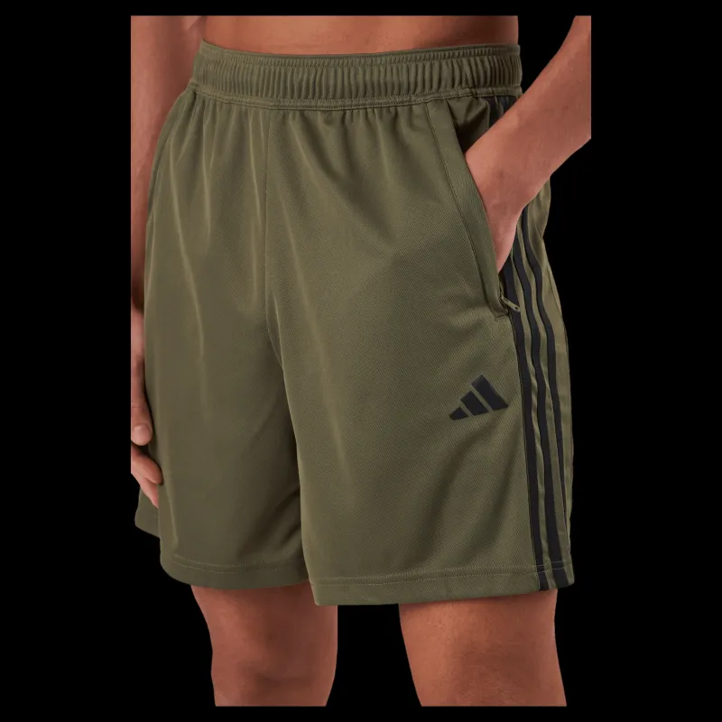 adidas Train Essentials Piqué 3-Stripes Training Shorts Olistr/Black Grön