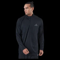 New adidas Train Essentials Seasonal Training 1/4-Zip Long Sleeve Sweatshirt Black Svart