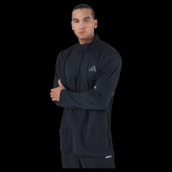 New adidas Train Essentials Seasonal Training 1/4-Zip Long Sleeve Sweatshirt Black Svart
