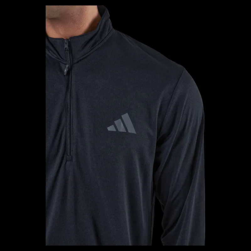 New adidas Train Essentials Seasonal Training 1/4-Zip Long Sleeve Sweatshirt Black Svart