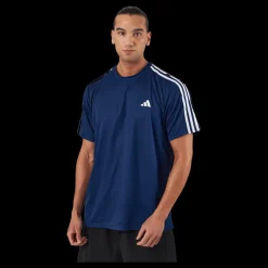 adidas Train Essentials 3-Stripes Training T-Shirt Dark Blue / White Blå