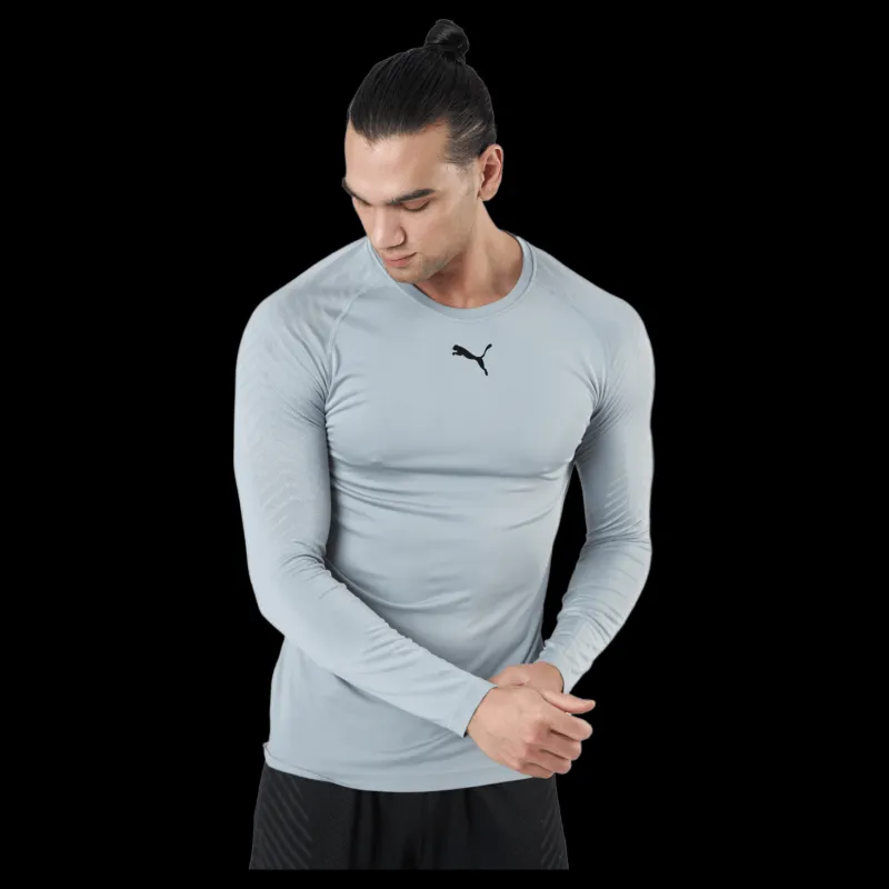 Hot Puma Train Formknit Seamless Ls Tee Medium Gray Heather Blå