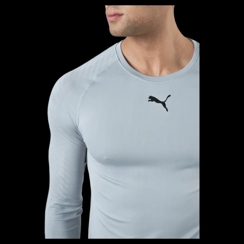 Hot Puma Train Formknit Seamless Ls Tee Medium Gray Heather Blå