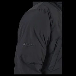 Discount Superdry Train Heavyweight Puffer Dark Charcoal Svart
