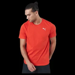 Puma Train Logo Ss Tee Cherry Tomato Röd Clearance