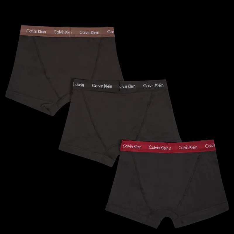 Calvin Klein Trunk 3pk B-brght Camel/ Black/ Red Carp Svart New