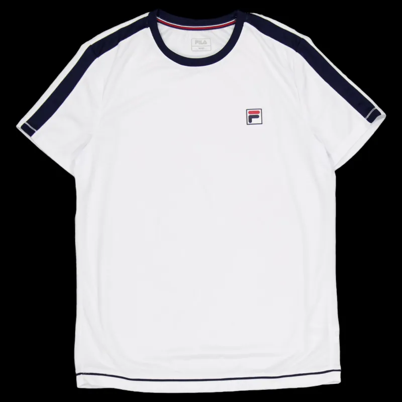 Fila T-shirt Elias White/navy Blå och Vit Hot