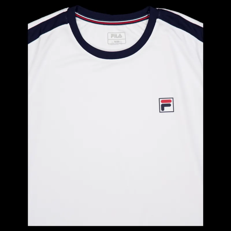 Fila T-shirt Elias White/navy Blå och Vit Hot