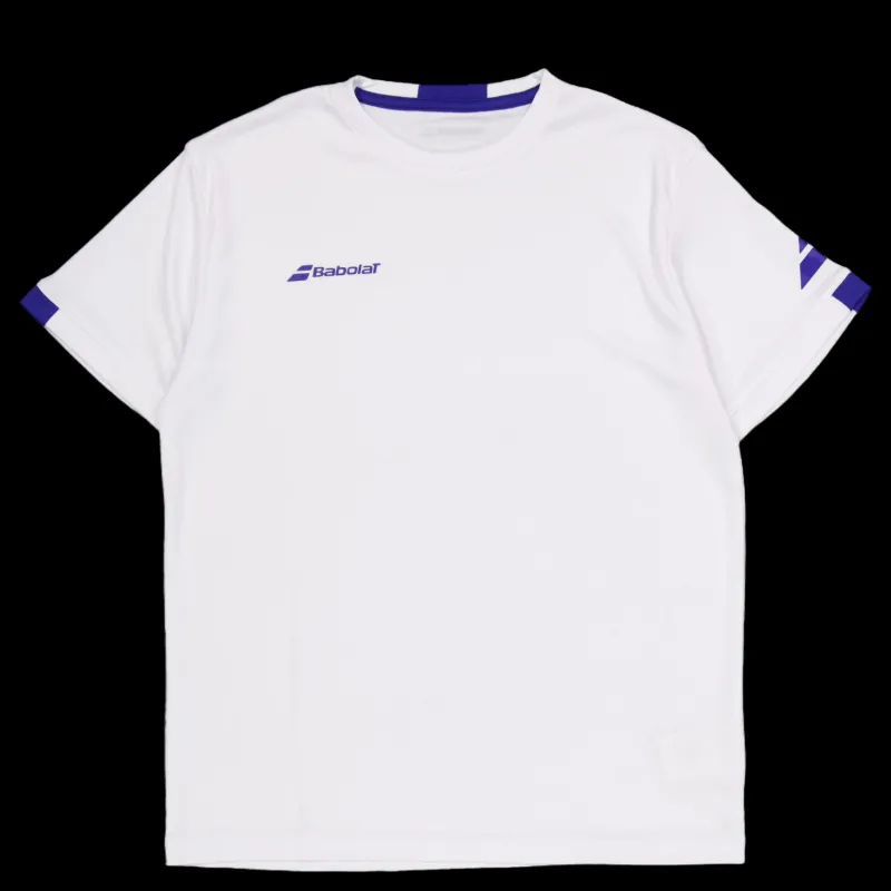 New Babolat T-shirt Play Crew Neck White Vit