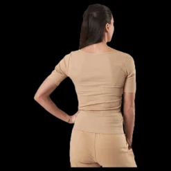 Bread & Boxers T-shirt Ribbed Beige