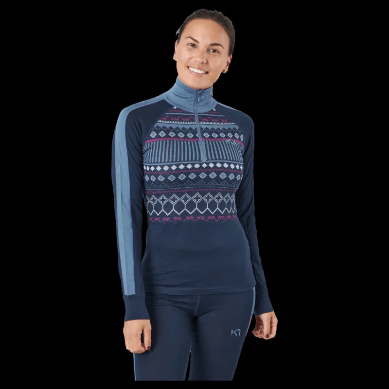 Clearance Kari Traa Tuva Half Zip Royal Blå