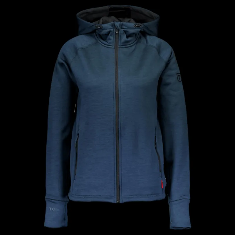 Clearance Tenson Txlite Hoodie Zip W Midnight Navy Blå