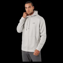 New Under Armour Ua Armour Fleece Fz Hoodie Ghost Gray Grå