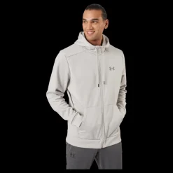New Under Armour Ua Armour Fleece Fz Hoodie Ghost Gray Grå