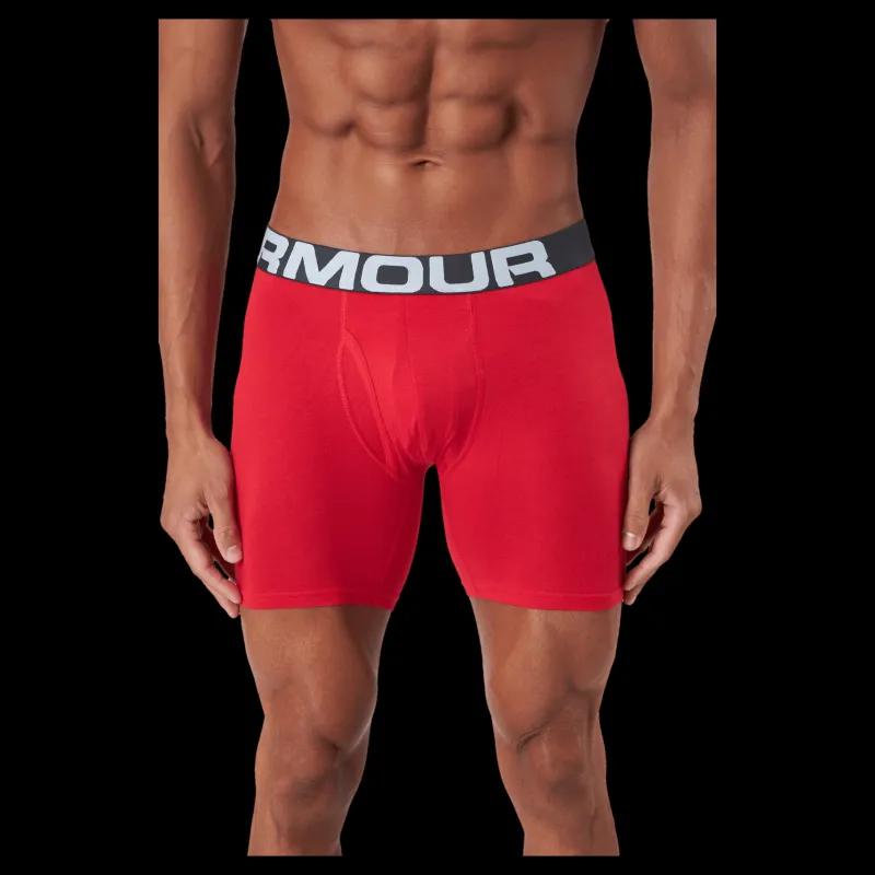 Outlet Under Armour Ua Charged Cotton 6in 3 Pack Red Röd