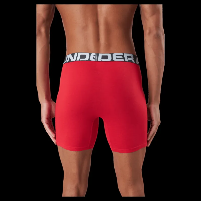 Outlet Under Armour Ua Charged Cotton 6in 3 Pack Red Röd