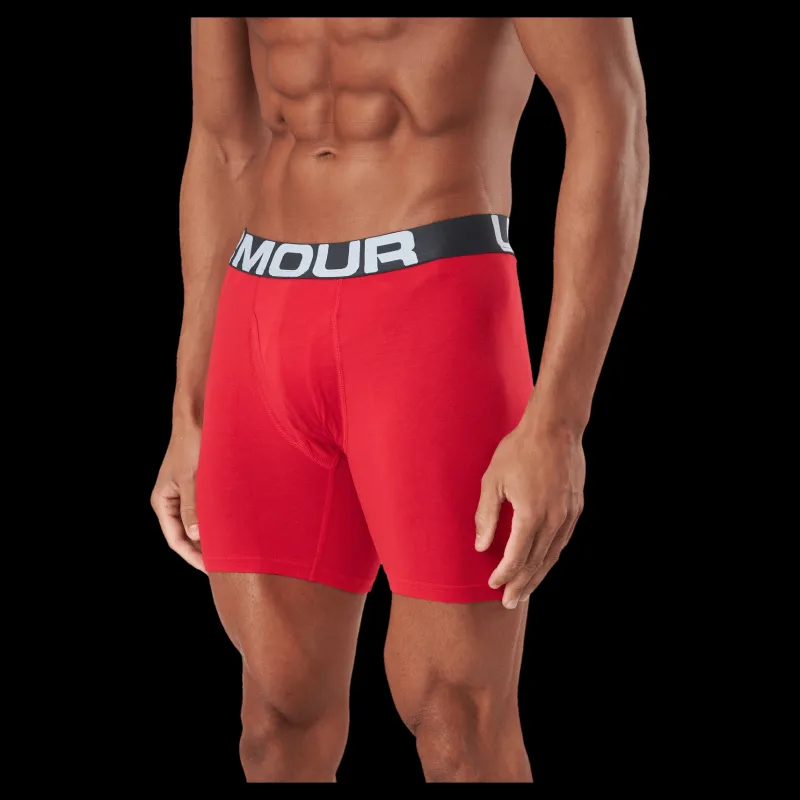 Outlet Under Armour Ua Charged Cotton 6in 3 Pack Red Röd