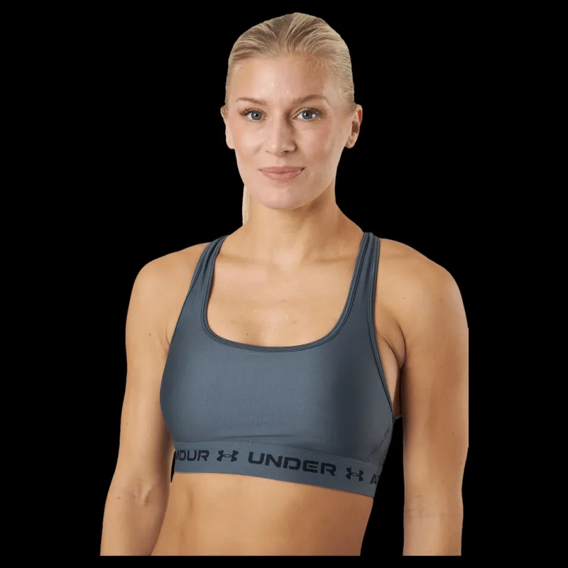 Discount Under Armour Ua Crossback Mid Bra Pitch Gray Blå
