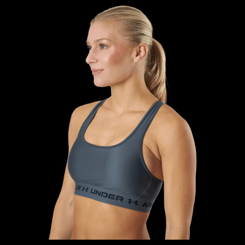 Discount Under Armour Ua Crossback Mid Bra Pitch Gray Blå