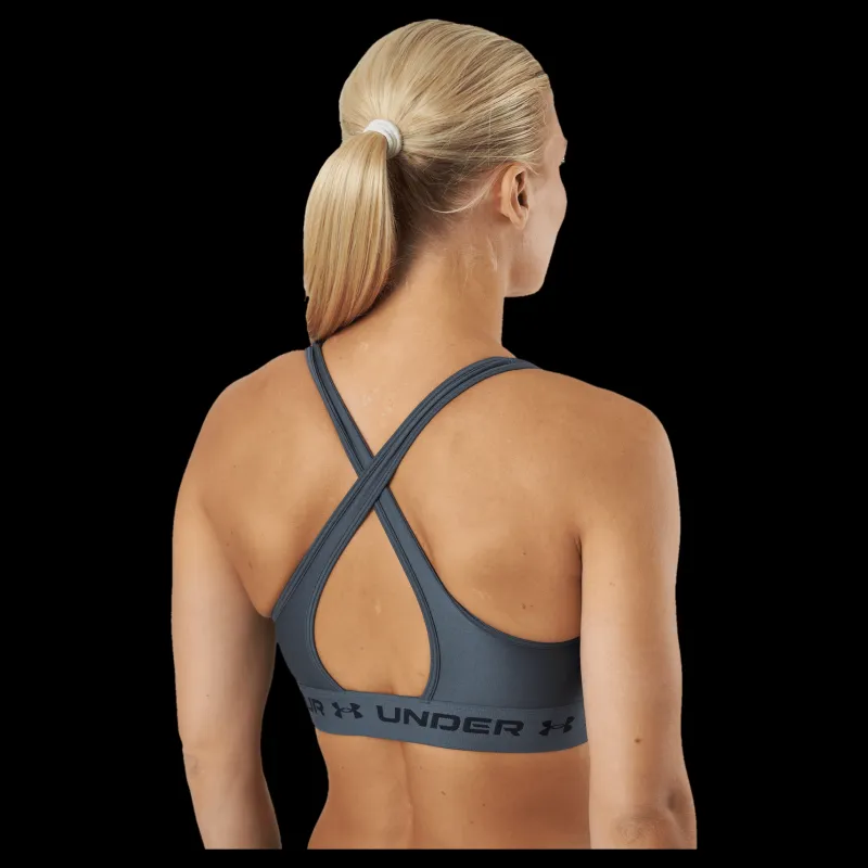 Discount Under Armour Ua Crossback Mid Bra Pitch Gray Blå