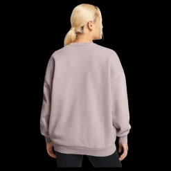 Under Armour Ua Icon Hwt Flc Os Crew Tetra Gray Lila Hot