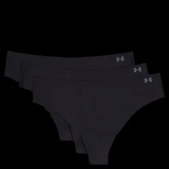 New Under Armour Ua Pure Stretch No Show Thong Black Svart