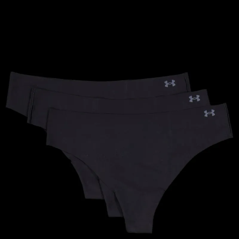 New Under Armour Ua Pure Stretch No Show Thong Black Svart