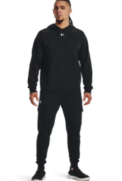 Under Armour Ua Rival Fleece Hoodie Black Blå